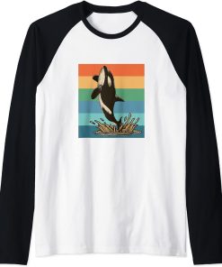 Retro Orca Raglan Baseball Tee