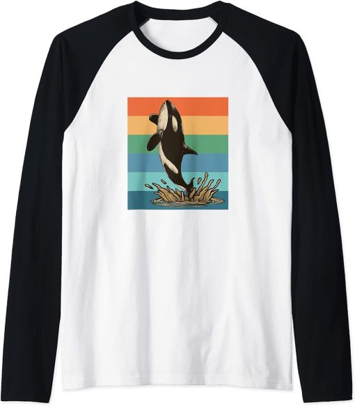 Retro Orca Raglan Baseball Tee