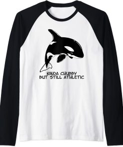 Cute Orca Whale Raglan Baseball Tee