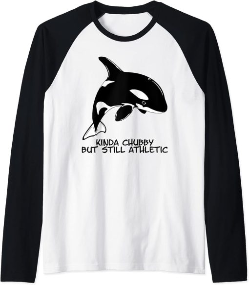 Cute Orca Whale Raglan Baseball Tee