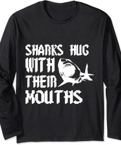 orca plush shark tee shark tee women shark mouth Long Sleeve T-Shirt