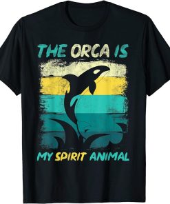 Ocean Animal Gift Spirit Animal Killer Whale Retro Orca T-Shirt