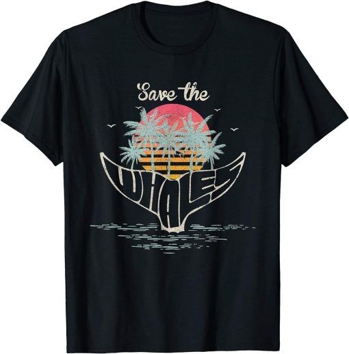 Save The Whales Shirt. Retro Style Orca, Killer Whale T-Shirt