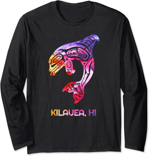 Tribal Kilauea Orca Killer Whale Indigenous Native Long Sleeve T-Shirt