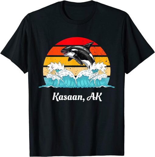 Vintage Kasaan AK Distressed Orca Killer Whale Art T-Shirt