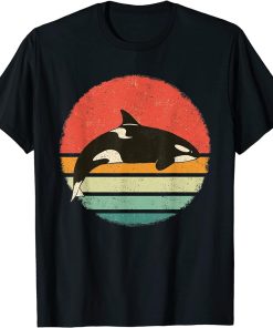 Orca Killer Whale Ocean Retro Sunset T-Shirt