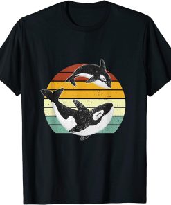 Funny Orca Whale Sea Retro Animal T-Shirt