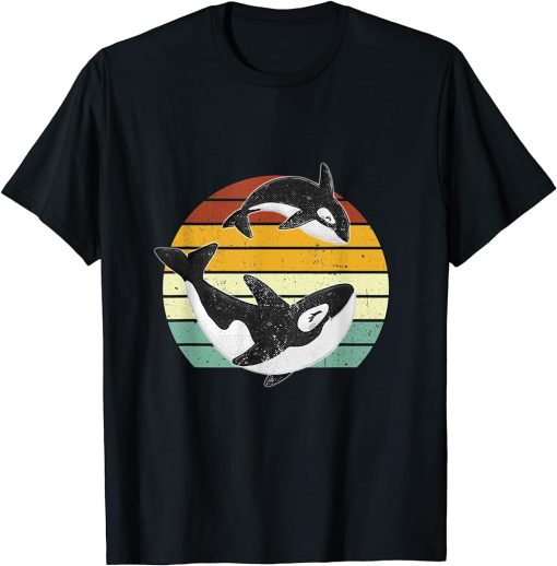 Funny Orca Whale Sea Retro Animal T-Shirt