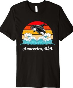 Vintage Anacortes WA Distressed Orca Killer Whale Art Premium T-Shirt